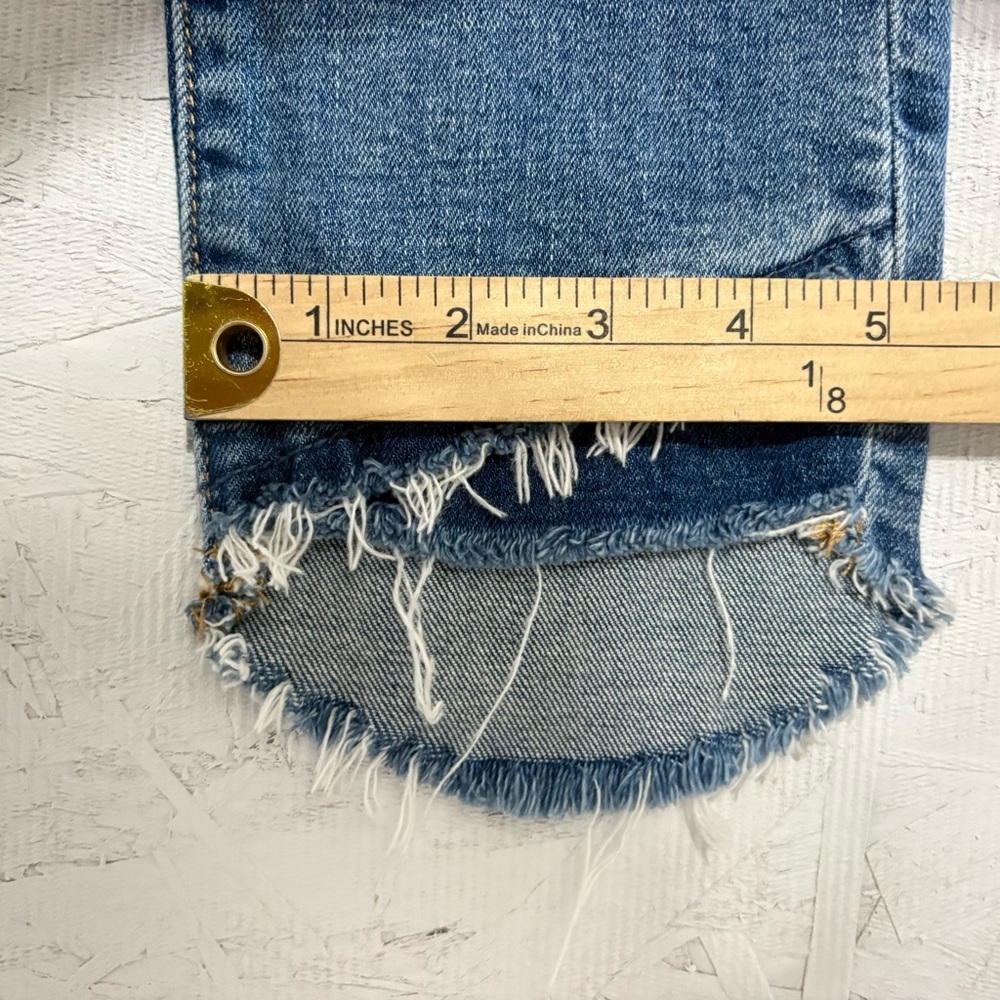 Blank NYC Light Blue Distressed Ankle Cropped Skinny Jeans MidRise Raw Hem Sz 27 - Picture 8 of 14